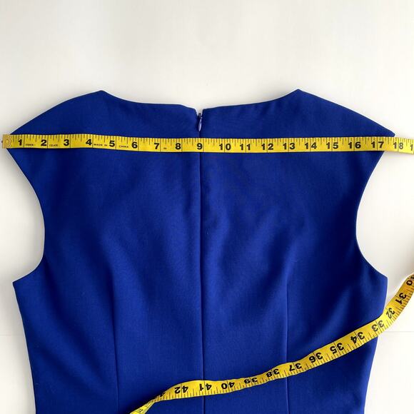 NWT Calvin Klein Sheath Ruffles Dress Size 6 Royal Blue - Picture 15 of 16